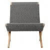 Carl Hansen & Søn MG501 Cuba Outdoor Lounge Chair, Teak - Charcoal 1402 -Outdoor textiles Sales MG501 teak untreated flatrope charcoal1402 front
