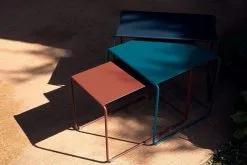 Fermob Oulala Nesting Table, Set Of 3, Twilight -Outdoor textiles Sales OULALA ABYSSE ACAPULCO OCRE ROUGE REY VISUEL2022 SARAH BALHADERE