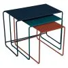 Fermob Oulala Nesting Table, Set Of 3, Twilight -Outdoor textiles Sales OULALA TABLE GIGOGNES BLEU ABYSSE BLEU ACAPULCO OCRE ROUGE
