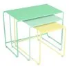 Fermob Oulala Nesting Table, Set Of 3, Sorbet -Outdoor textiles Sales OULALA TABLE GIGOGNES VERT OPALINE MENTHE GLACIALE CITRON GIVRE