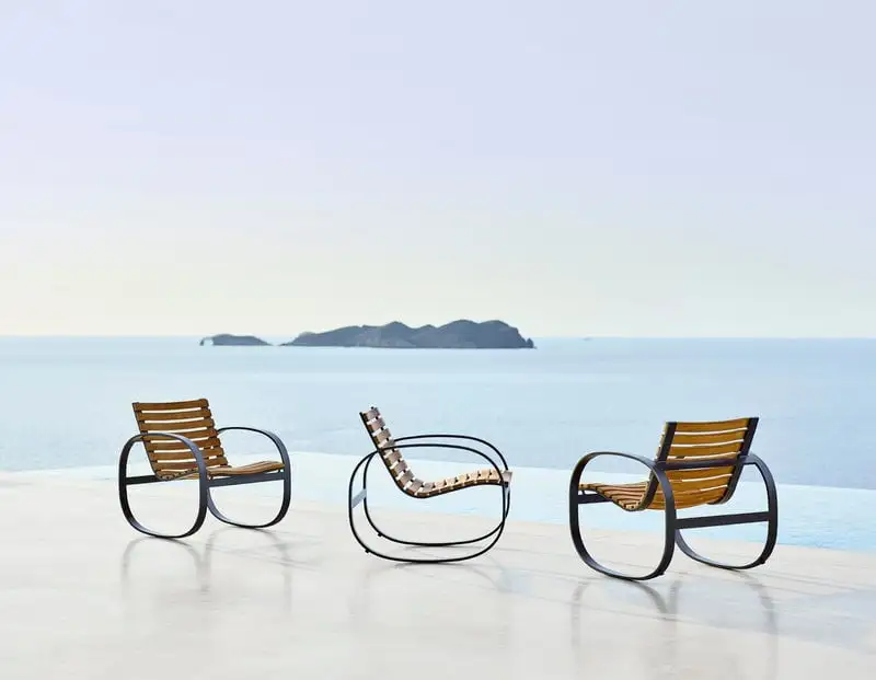 Cane-line Parc Rocking Chair, Teak - Lava Grey 6 Cane-line Parc Rocking Chair, Teak - Lava Grey - Image 4