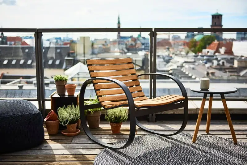 Cane-line Parc Rocking Chair, Teak - Lava Grey 4 Cane-line Parc Rocking Chair, Teak - Lava Grey - Image 2