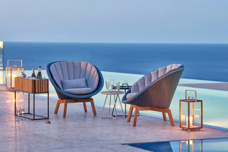 Cane-line Peacock Lounge Chair Cushion Set, Light Grey 4 Cane-line Peacock Lounge Chair Cushion Set, Light Grey - Image 2