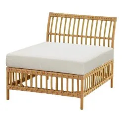 Sika-Design Maggie Exterior Center Module Sofa, Natural - White Cushion