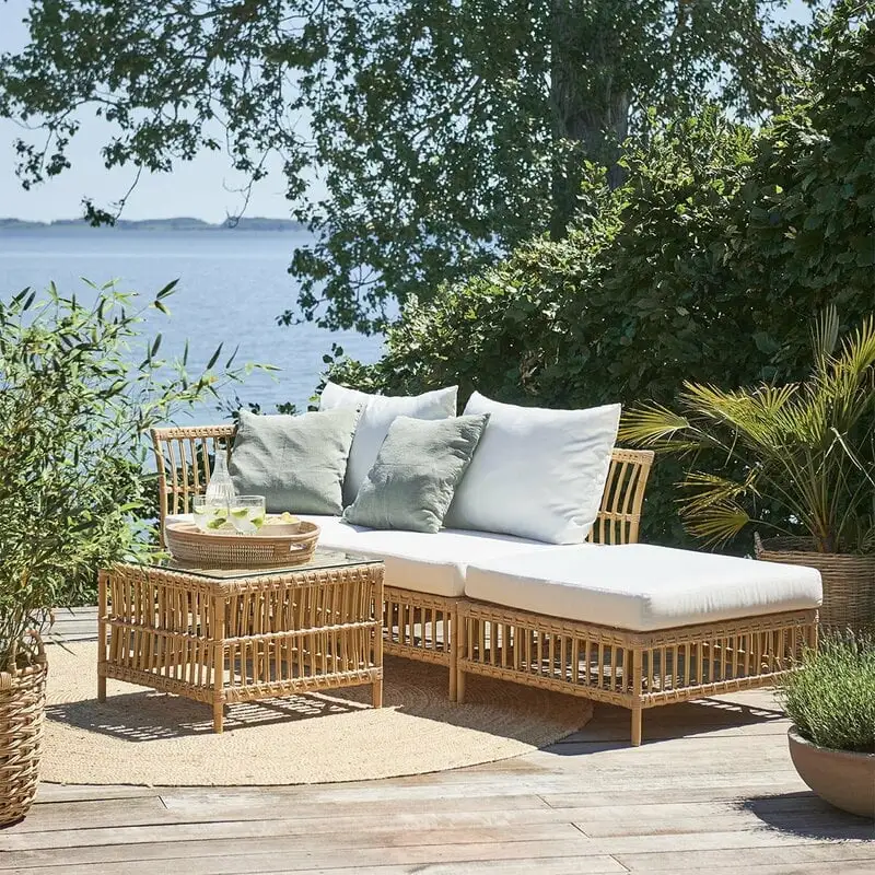 Sika-Design Maggie Exterior Center Module Sofa, Natural - White Cushion 5 Sika-Design Maggie Exterior Center Module Sofa, Natural - White Cushion - Image 3