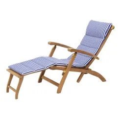 Skagerak Barriere Deck Chair Cushion, Sea Blue Stripe